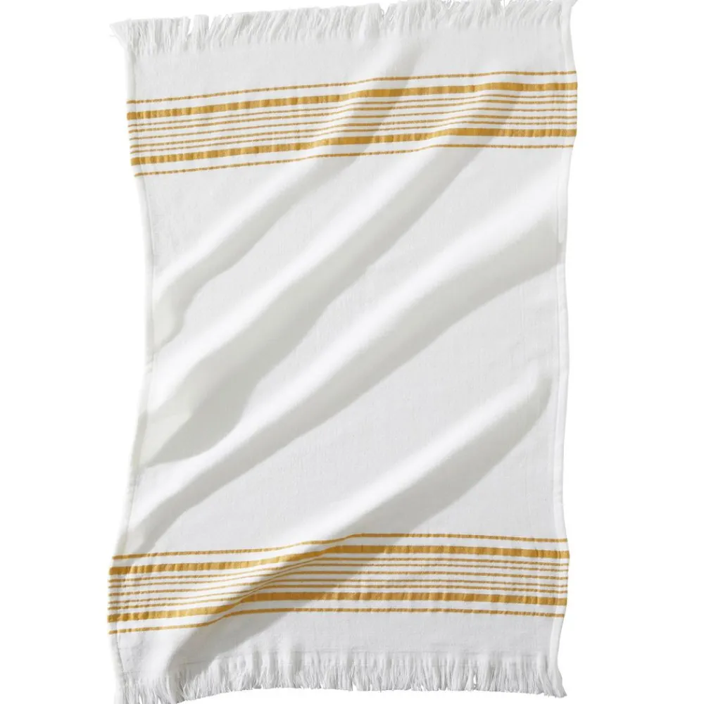 Becquet Torchon quadruple gaze de coton à franges - Unité ou lot de 2< Idées Cuisine|Idées Cuisine