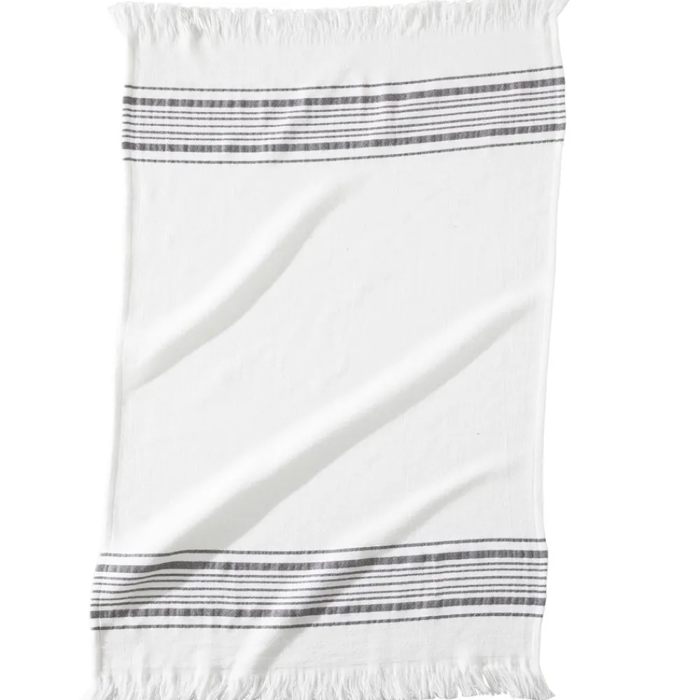 Becquet Torchon quadruple gaze de coton à franges - Unité ou lot de 2< Idées Cuisine|Idées Cuisine