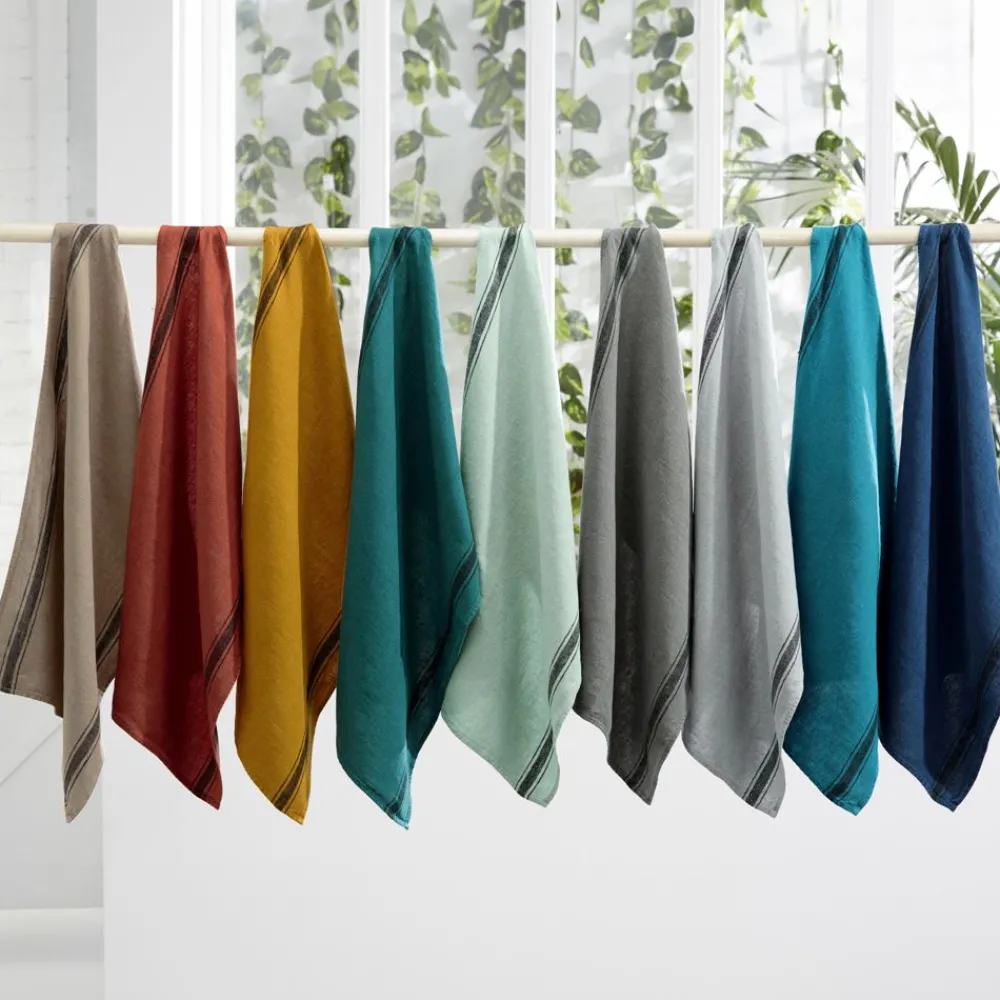 Becquet Torchons en lin colorés - à l'unité ou en lot de 3< Idées Cuisine|Idées Cuisine