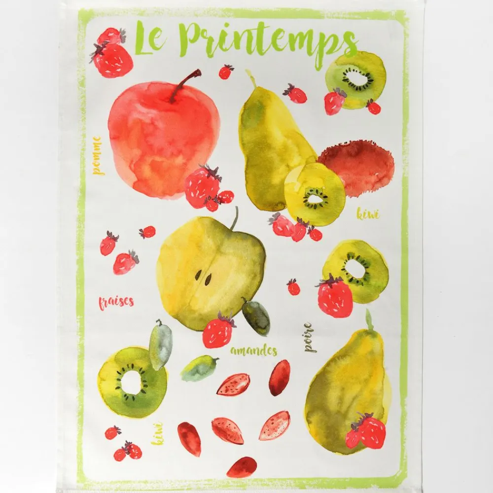 Becquet Torchons imprimés fruits de saison - Lot de 2 ou de 4< Idées Cuisine|Idées Cuisine