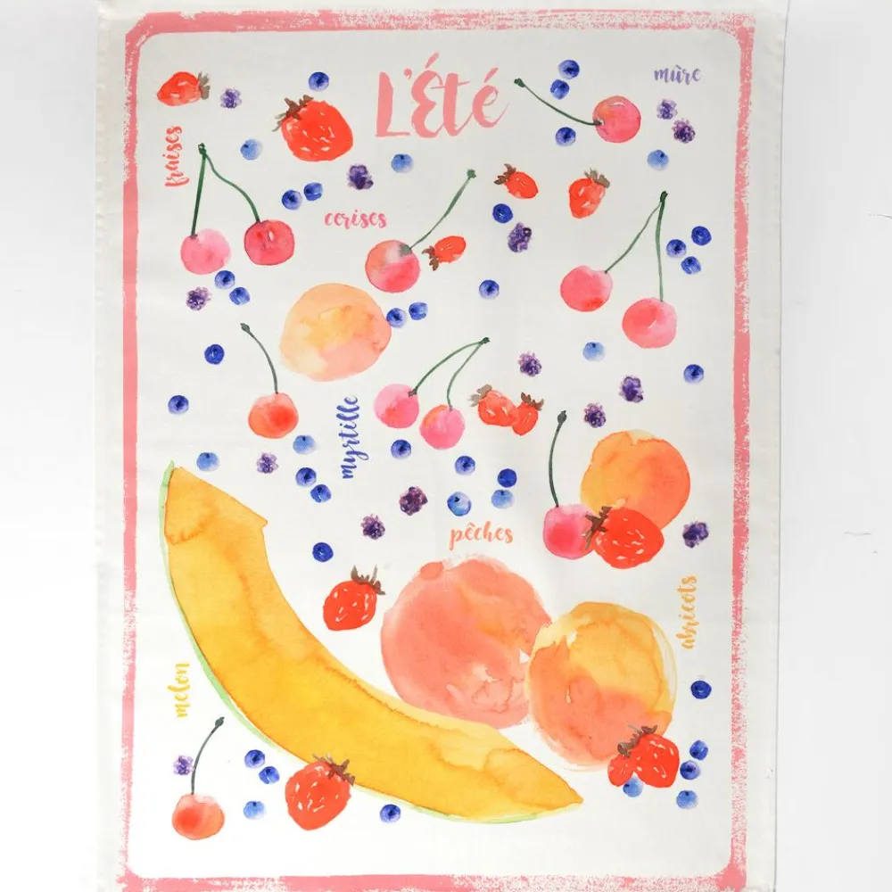 Becquet Torchons imprimés fruits de saison - Lot de 2 ou de 4< Idées Cuisine|Idées Cuisine