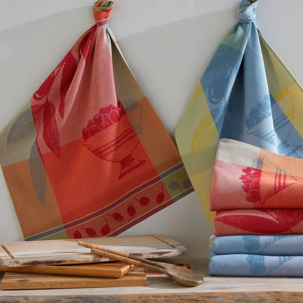 Becquet Torchons jacquard feuilles et fruits - lot de 2 ou de 4< Idées Cuisine|Idées Cuisine