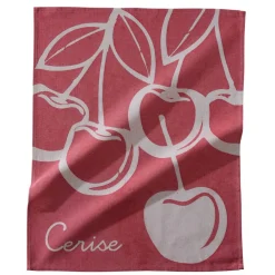 Becquet Torchons jacquard motif cerises - lot de 2 ou 4 - CRÉATION< Idées Cuisine|Idées Cuisine