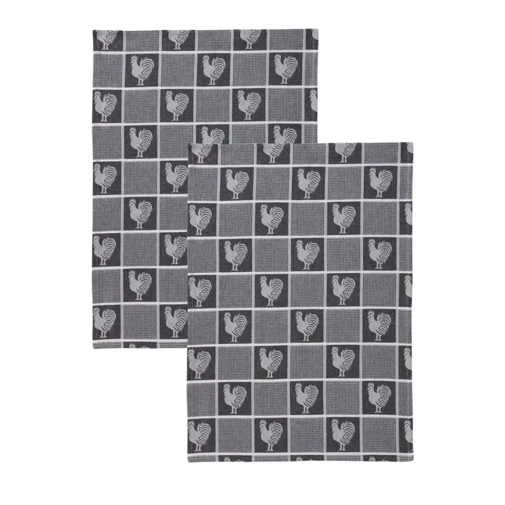 Becquet Torchons jacquard motif coq – lot de 2 ou 4 - CRÉATION< Idées Cuisine|Idées Cuisine