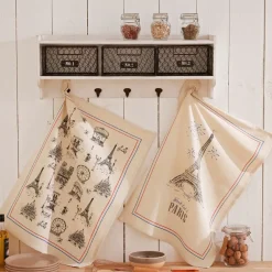 Becquet Torchons métis motif Paris - lot de 2 - CRÉATION< Idées Cuisine|Idées Cuisine