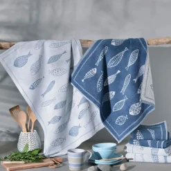 Becquet Torchons ou essuie-mains poissons - lot de 2 ou de 4< Idées Cuisine|Idées Cuisine