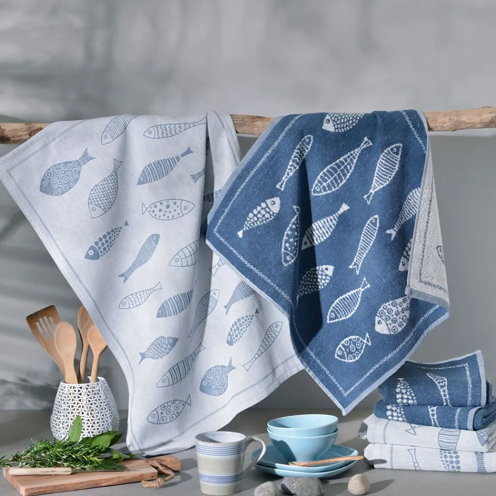 Becquet Torchons ou essuie-mains poissons - lot de 2 ou de 4< Idées Cuisine|Idées Cuisine