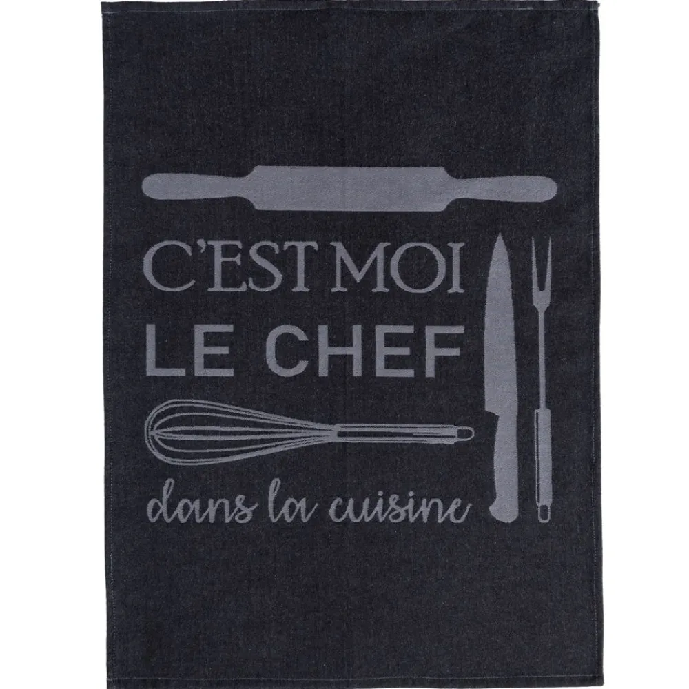 Becquet Torchons tissés jacquard "C'est moi le chef" - Lot de 3 ou de 6< Idées Cuisine|Idées Cuisine
