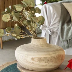 Becquet Vase artisanal en bois décoratif< Vase, Cache-Pot|Décoration