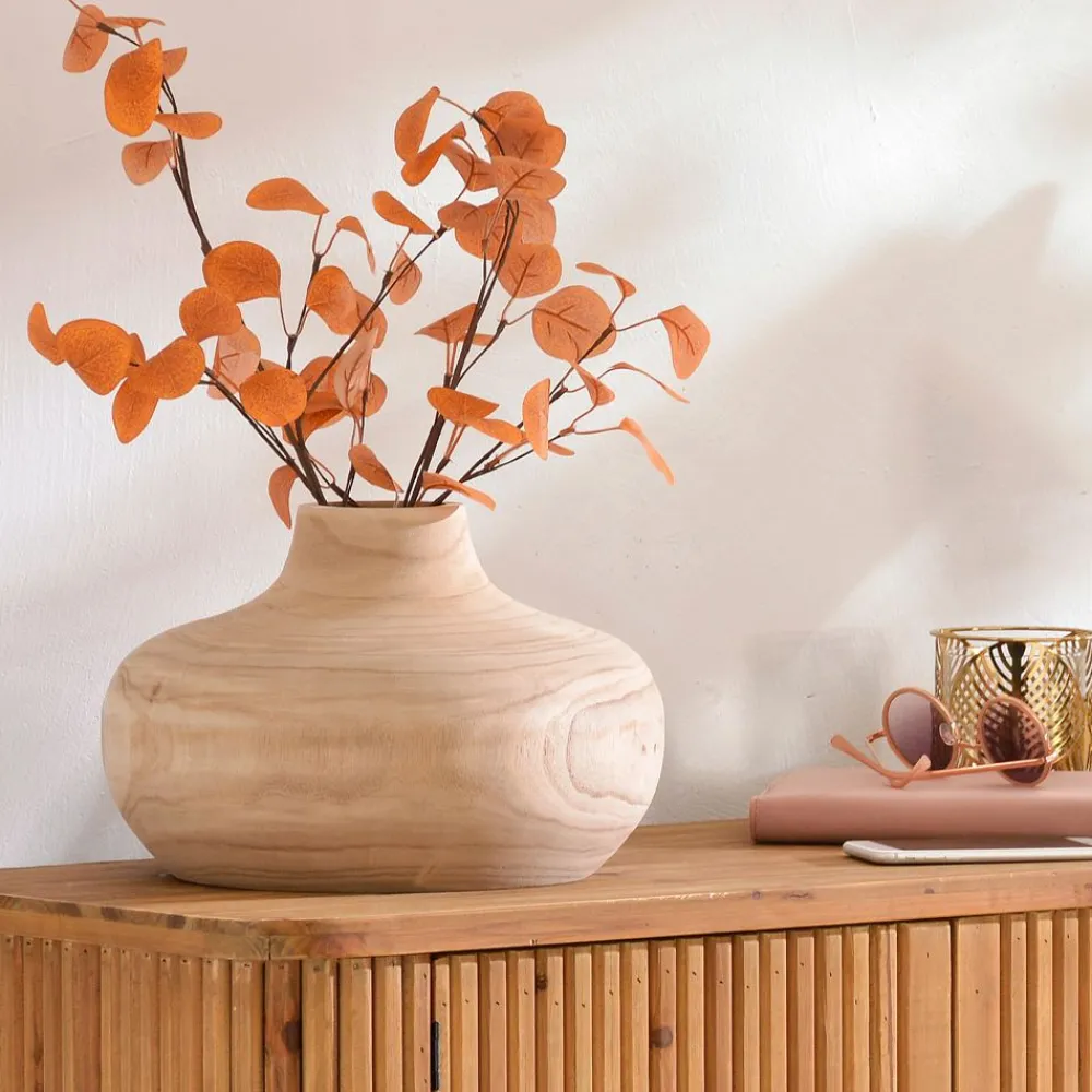 Becquet Vase artisanal en bois décoratif< Vase, Cache-Pot|Décoration