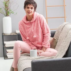 Becquet Veste polaire toucher peluche DODO HOMEWEAR® - 240 g/m²<Femme Pyjama Femme|Peignoir D’Intérieur, Veste D’Intérieur