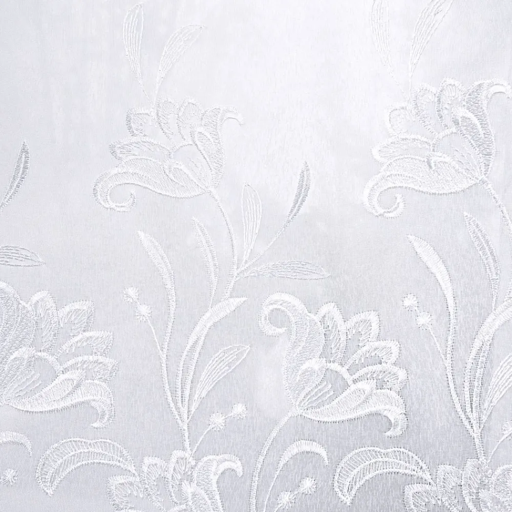 Becquet Voilage brodé finition écailles, galon fronceur< Rideau Et Déco Textile|Voilage, Panneau