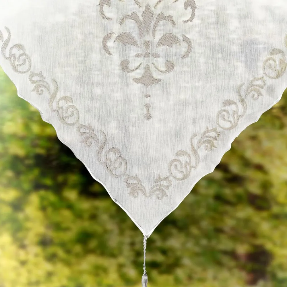 Becquet Voilage en pointe brodé< Voilage En Pointe, Voilage Droit, Brise-Bise, Store|Rideau Et Déco Textile