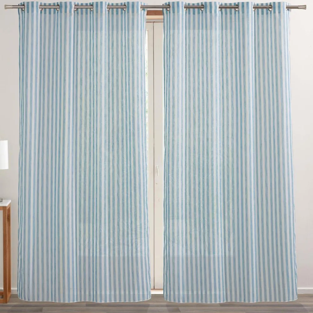 Becquet Voilage rayures chinées< Rideau Et Déco Textile|Voilage, Panneau