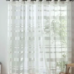 Becquet Voilage rayures satinées< Rideau Et Déco Textile|Décoration Textile Unie
